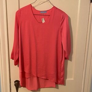 Aire Coral V-Neck Blouse